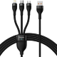 Кабель Baseus Flash Ⅱ One-for-three USB - M+L+C 100W 1.2м Чёрный - Изображение 207798