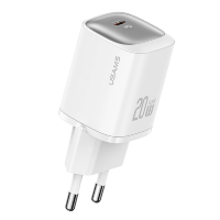 Артикул: 81487. Сетевой адаптер Usams CC248 20W GaN Белый