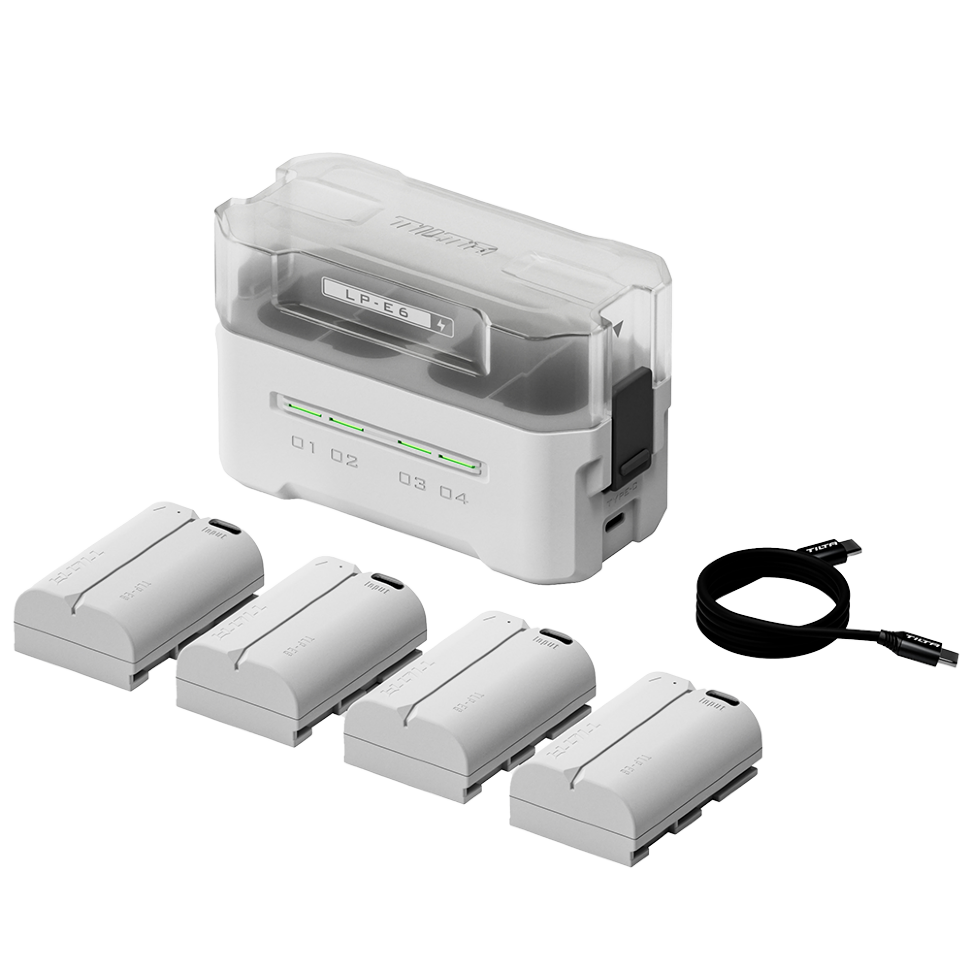 4 аккумулятора LP-E6P + зарядный кейс Tilta Charging Station Белый 