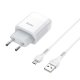 Сетевой адаптер HOCO C73A Glorious Белый + кабель MicroUSB 1м - Изображение 202872
