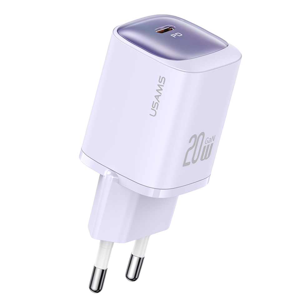 Сетевой адаптер Usams CC248 20W GaN Фиолетовый 
