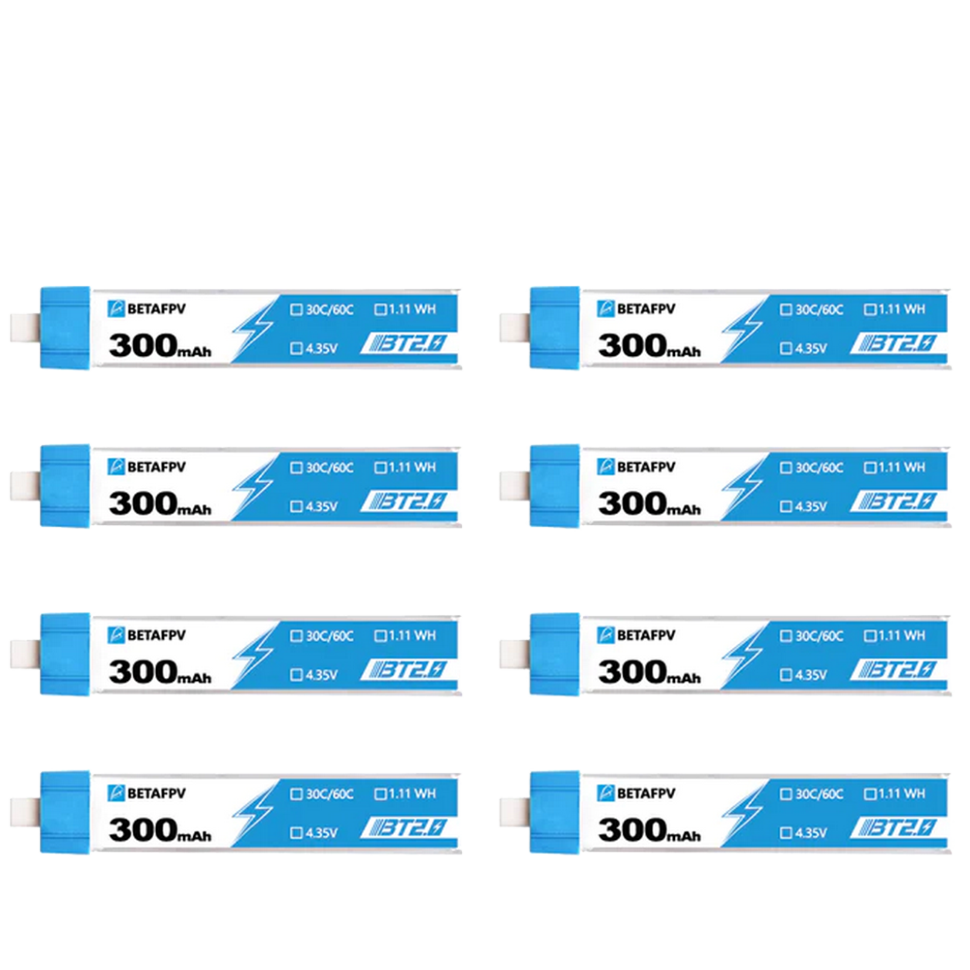 Аккумулятор BETAFPV BT2.0 300mAh 1S 30C (8шт) 