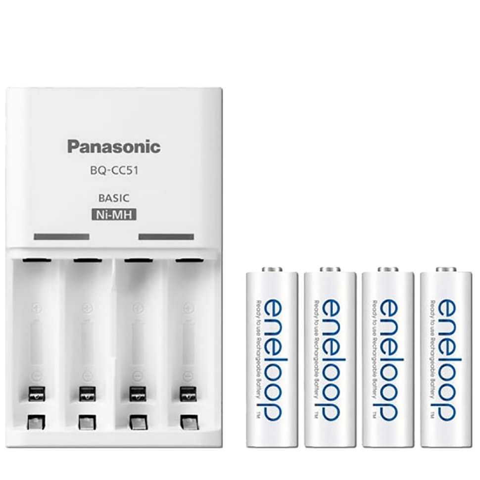 Зарядное устройство с аккумуляторами Panasonic eneloop K-KJ51MCC40E Basic Charger АА 1900 мАч BL1 