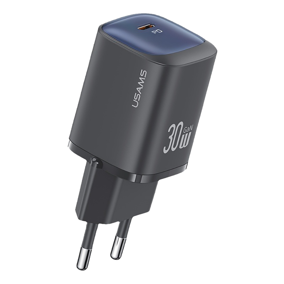 Сетевой адаптер Usams CC251 30W GaN Чёрный 