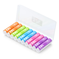 Артикул: 26989. Комплект аккумуляторных батарей EBL Rainbow AAA 1100mAh (10шт)