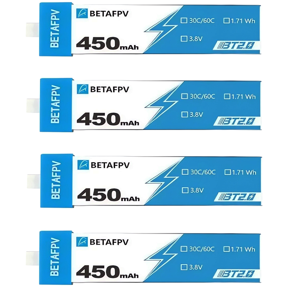 Аккумулятор BETAFPV BT2.0 450mAh 1S 30C (4шт) 