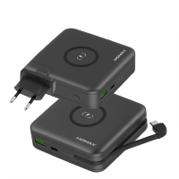 Артикул: 18489. Внешний аккумулятор с беспроводной зарядкой Momax Q.Power Plug PD Чёрный