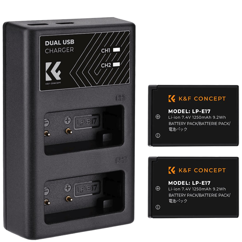 2 аккумулятора LP-E17 + зарядное устройство K&amp;F Concept KF28.0014 