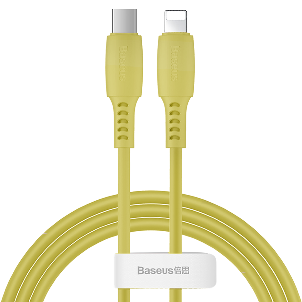 Кабель Baseus Colourful Cable Type-C - Lightning 18W 1.2м Жёлтый 