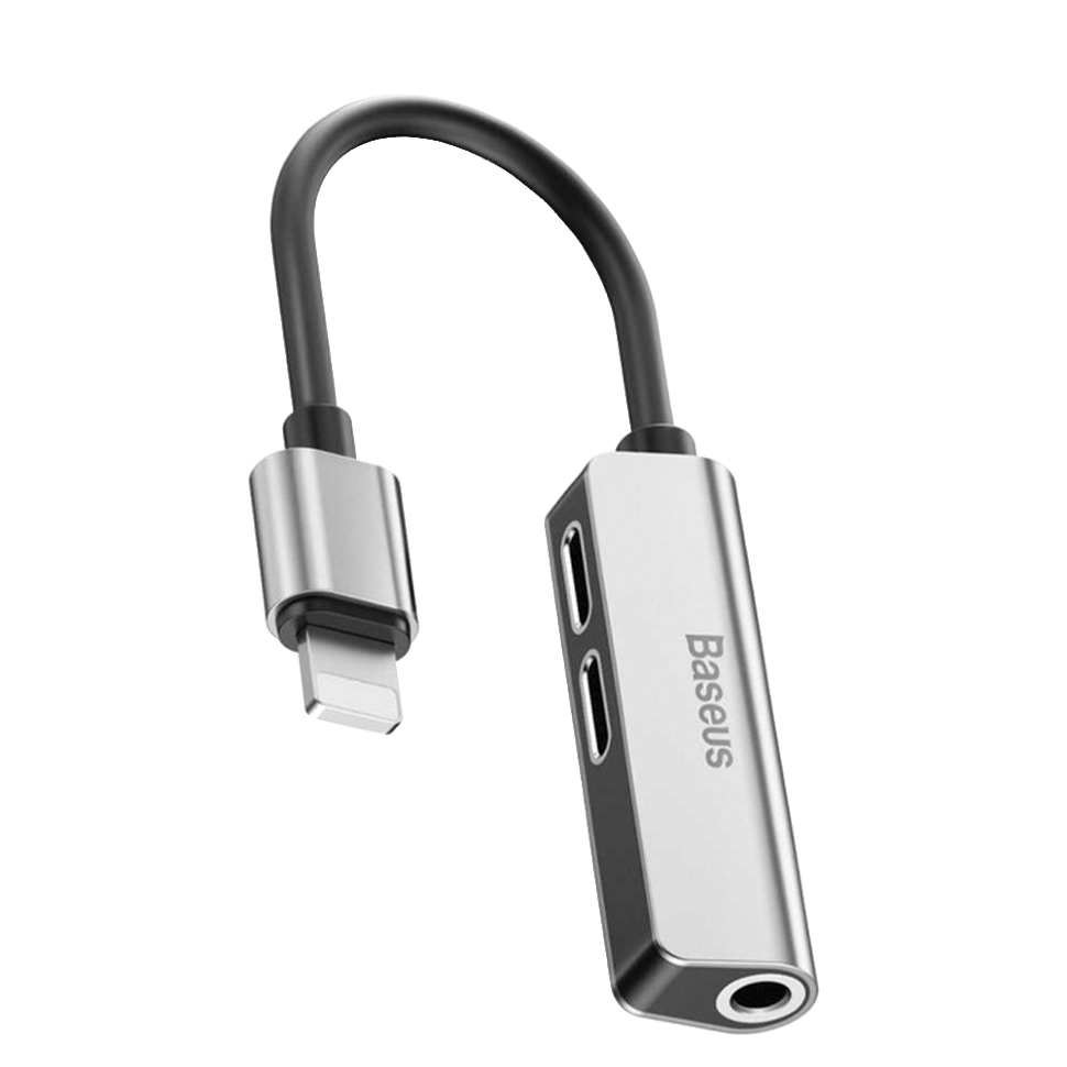 Переходник Baseus L52 Lightning - mini Jack 3.5 мм Серый 