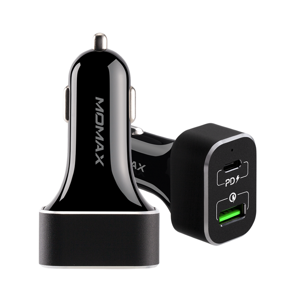 Автомобильное зарядное устройство Momax UC series PD+QC3.0 45Вт Чёрная 