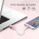 Кабель с карт-ридером Rock Space Micro USB OTG Серебро - Изображение 47189