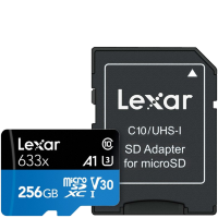Артикул: 22692. Карта памяти Lexar  microSDXC 256Gb A1 V30 UHS-I U3 + SD Adapter