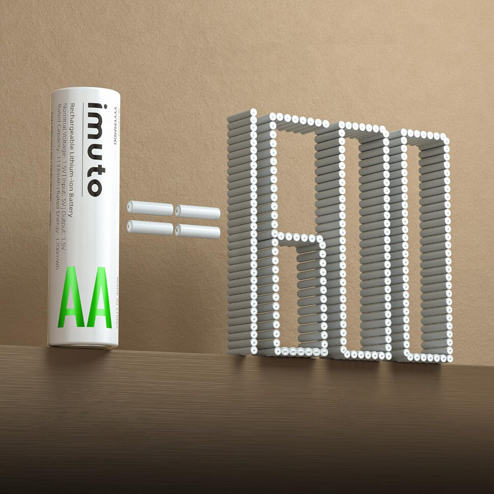 4 аккумуляторные батарейки Imuto AA 2000mWh NC-086BB-2000-IMU4AA