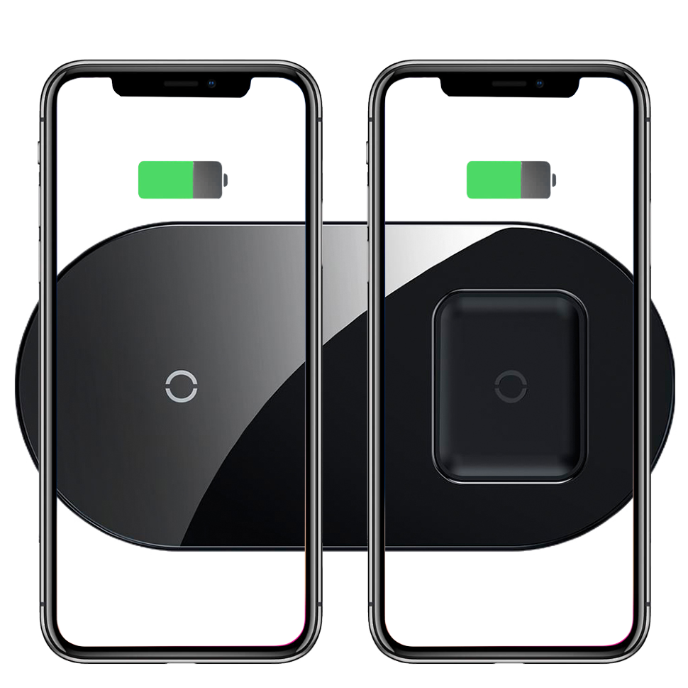 Беспроводная зарядка Baseus Simple 2in1 Чёрная 