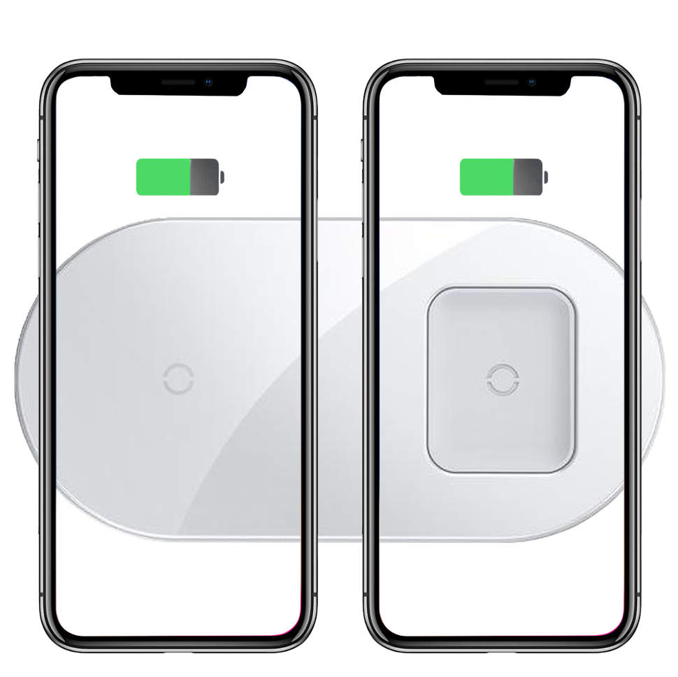 Беспроводная зарядка Baseus Simple 2in1 Белая 