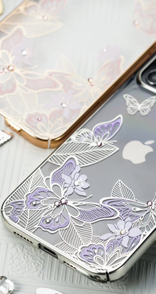 

Чехол PQY Butterfly для iPhone 12 mini Синий Kingxbar IP 12 5.4