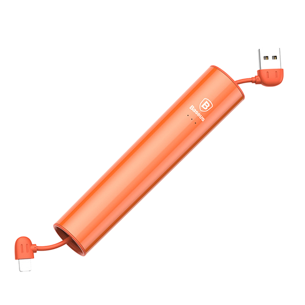 Внешний аккумулятор Baseus No.5 2000mAh с проводом Lightning/Micro USB Оранжевый (Уцененный кат.А) 