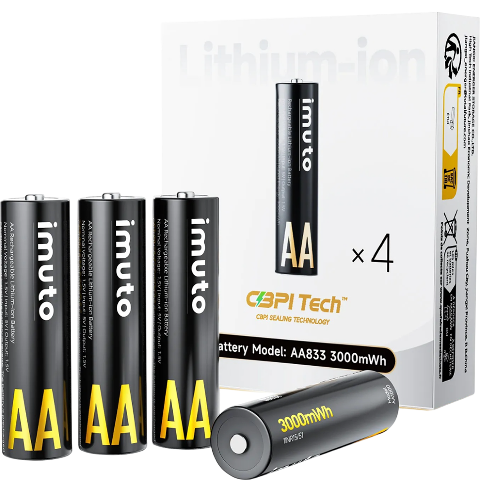 Аккумуляторные батарейки Imuto AA 3000mWh (4шт) 