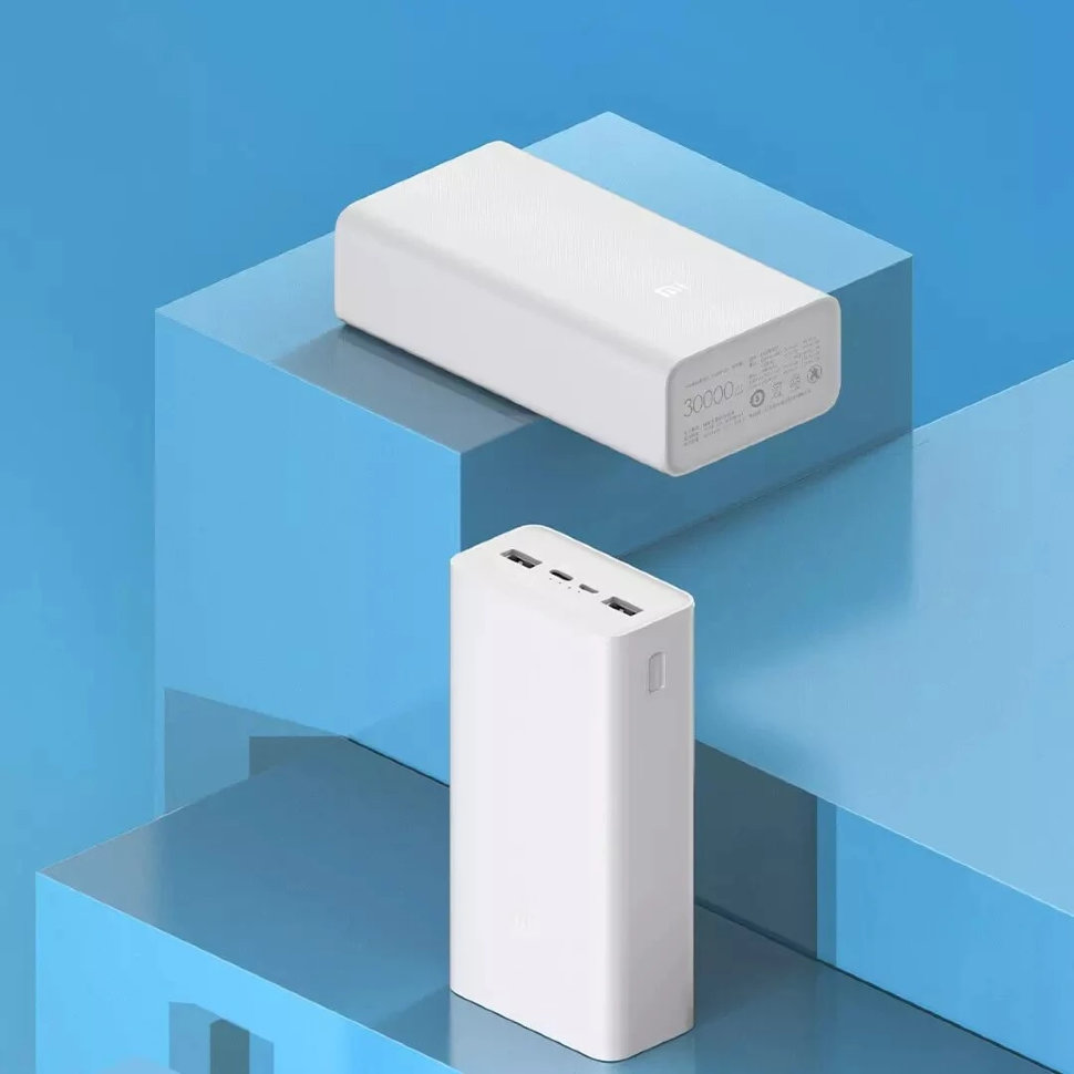 

Внешний аккумулятор Xiaomi Mi Power Bank 3 30000mAh Белый PB3018ZM