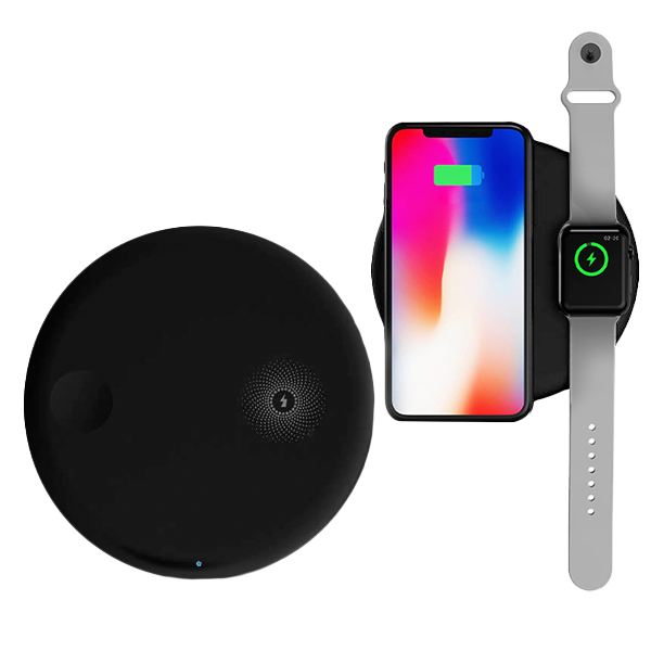 Док станция Baitu W300 Dual Wireless Charger Черная 