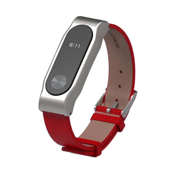 Ремешок кожаный для MiBand 2 Красный 