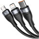 Кабель Baseus Flash Ⅱ One-for-three Type-C - M+L+C 100W 1.5м Фиолетовый - Изображение 194343