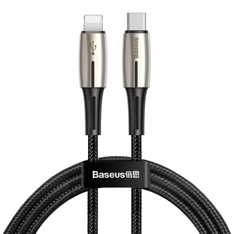 Кабель Baseus Waterdrop Type-C  - Lightning PD 18W 1.3м Чёрный 
