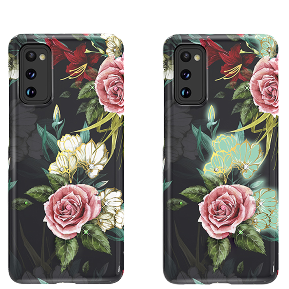 Чехол PQY Spring для Galaxy S20 White/Pink Flower 