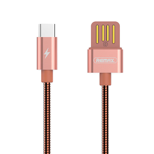 Кабель металлический Remax Silver Serpent USB - Type-C Розовое золото 