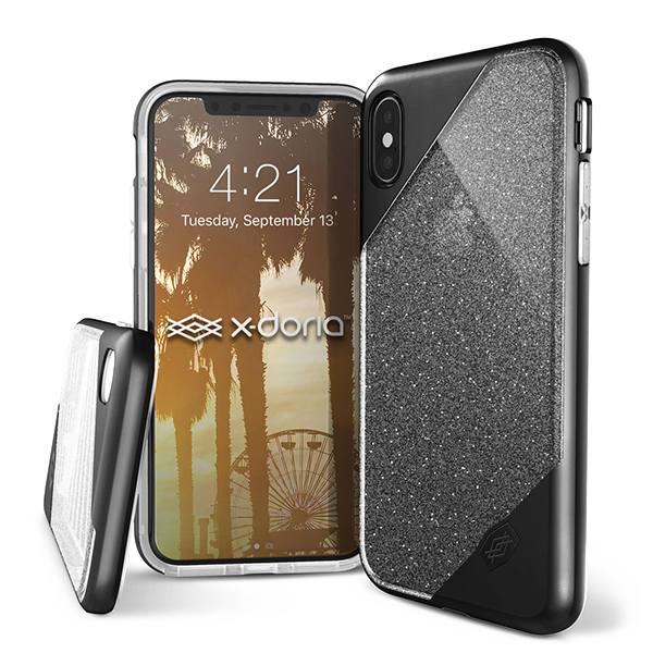 Чехол X-Doria Revel Lux для iPhone X Black Glitter 