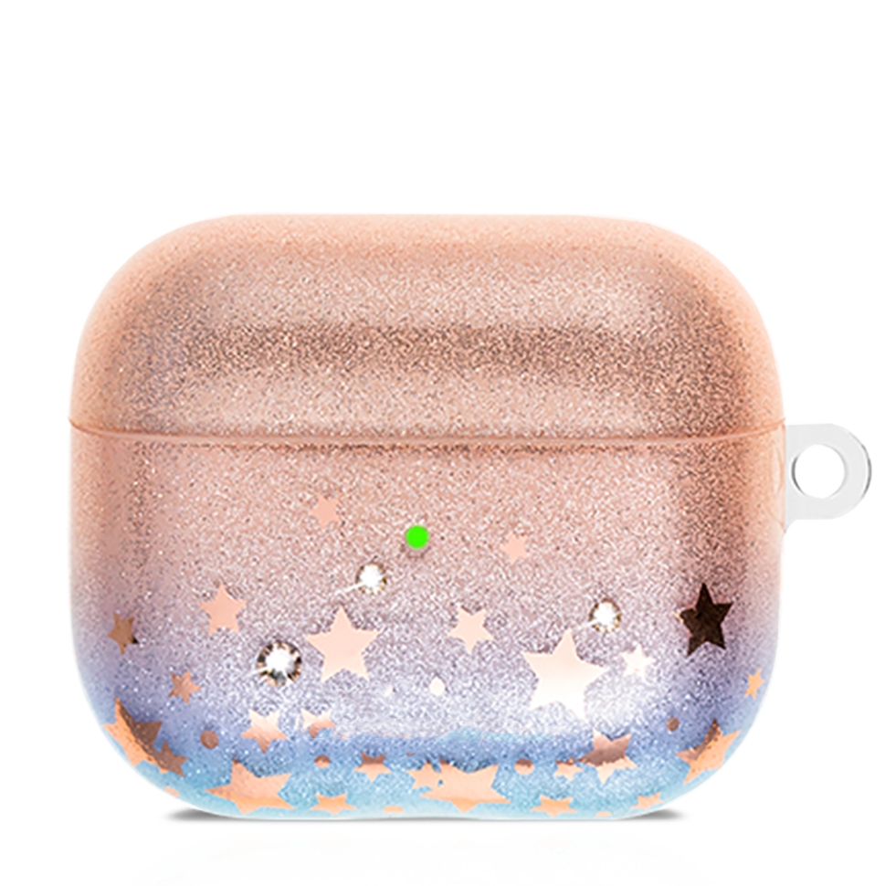 Чехол PQY Charm для Apple AirPods 3 Star (со стразами) 